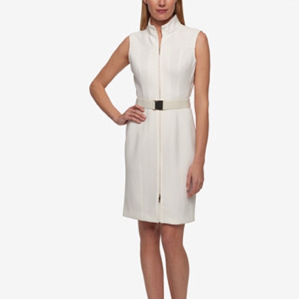 Tommy Hilfiger belted scuba shirt dress - Picture 1 of 5